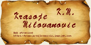 Krasoje Milovanović vizit kartica